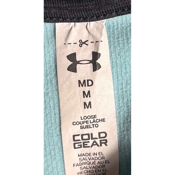 Under Armour Womens Sz M ColdGear Sleeveless Hooded Pullover Blue Tank Top-1554 - Picture 3 of 7